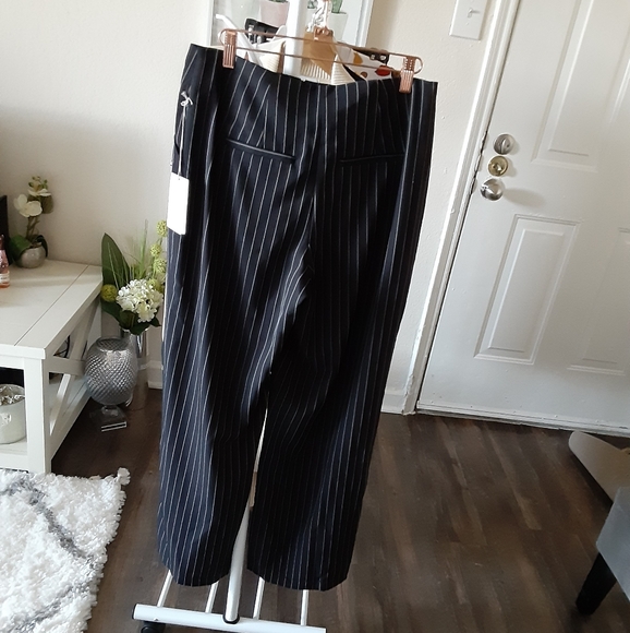 Striped Wide Leg Trousers Dress Pants Size 8 - Picture 4 of 7